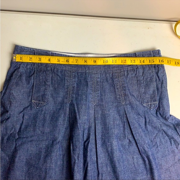 JCrew Chambray Pleated Skirt Size 8 - Picture 4 of 5